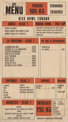 RDC (Rico Desde Casa), negocio de comida a domicilio especializado en rice bowls.